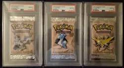 PSA 10 - 1999 WOTC Pokemon Fossil 1st Edition Aerodactyl, Lapras & Zapdos Packs! - Image 1