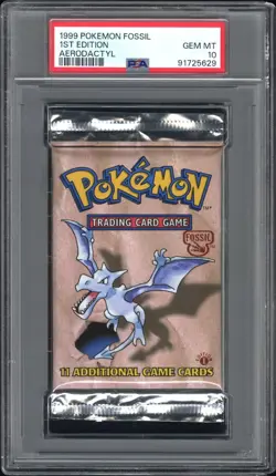 PSA 10 - 1999 WOTC Pokemon Fossil 1st Edition Aerodactyl, Lapras & Zapdos Packs! - Image 3