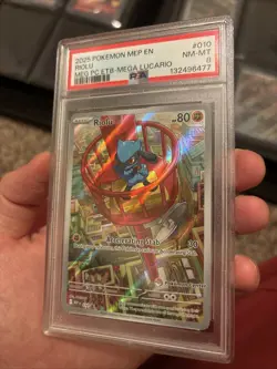 Riolu PC Promo PSA8. Mega Evolution Lucario Pokemon Center ETB. - Image 2