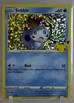 Sobble 2021 Pokemon TCG #24/25 McDonald's 25th Anniversary Promo Confetti Holo - Image 1