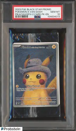 Pokemon Pikachu with Grey Felt hat Van Gogh 085 Graded Sealed Promo PSA 10 - Image 1