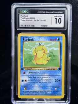 Psyduck #65 1st Edition Team Rocket 2000 Pokemon CGC 10 💦 - Image 1