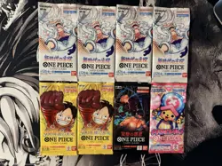 One Piece Lot of 8 Japanese Booster Packs OP-05, OP-06, OP-07, EB-01 Sealed - Image 1
