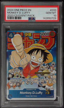 2024 One Piece ENG CS Event Pack Monkey D. Luffy P-033 Championship 2023 PSA 10 - Image 1