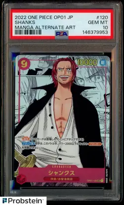 2022 One Piece OP01 Japanese Manga Alternate Art #120 Shanks PSA 10 GEM MINT - Image 1