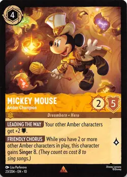 Mickey Mouse Amber Champion 23/204 Whispers in the Well Disney Lorcana - Image 1