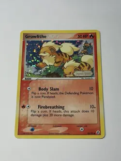 2006 Vintage Pokemon Card TCG Legend Maker Holo Stamped Growlithe 55/92 LP/NM - Image 1