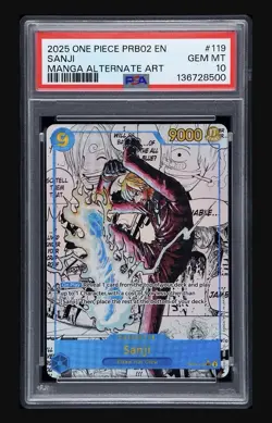 2025 One Piece PRB02-Premium Booster One Piece Card Sanji Manga Alt Art PSA 10 - Image 1