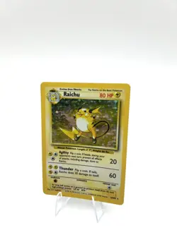 Pokemon TCG Raichu Base Set Unlimited Holo Rare Card 14/102 Vintage - Image 2