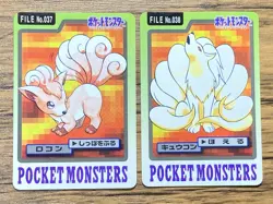 Pokemon Carddass Card Vulpix Ninetales 37 38 Bandai Pocket Monsters 1997 - Image 1