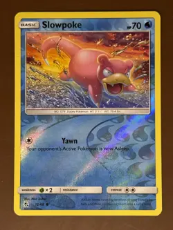 Slowpoke #12/68 Reverse Holo Hidden Fates Pokemon Card TCG - Image 1