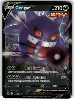 Gengar V 156/264 SWSH08: Fusion Strike NM Pokemon Card TCG - Image 1