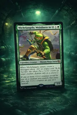 Magic the Gathering - Michelangelo, Weirdness to 11 FOIL - 0121 - RARE TMNT - Image 1