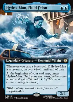 1x Hydro-Man, Fluid Felon - Foil Extended Art NM Eng MTG - Marvel's Spider-Man - Image 1