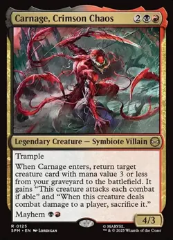 1x Carnage, Crimson Chaos - Foil NM Eng MTG - Marvel's Spider-Man - Image 1
