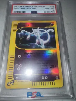 Pokemon MEWTWO 56/165 Reverse Holo (2002 Expedition) PSA 8 - Image 1