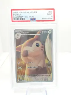 2025 POKEMON JTG EN-JOURNEY TOGETHER ILLUSTRATION RARE #168 FURRET PSA 9 - Image 1