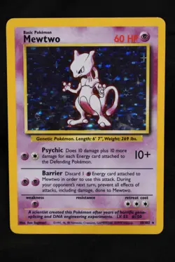 Mewtwo 010/102 MP Base Set Holo Unlimited Pokemon TCG - Image 1