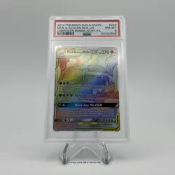 PSA 8 Muk & Alolan Muk GX Rainbow Rare 220/214 – Unbroken Bonds Pokemon - Image 1