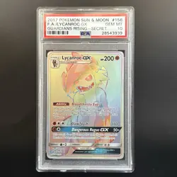 Lycanroc GX 156/145 PSA 10 Secret Rainbow Rare - Pokemon Guardians Rising 2017 - Image 1