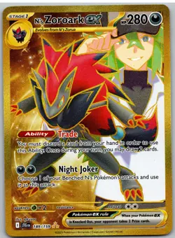 N's Zoroark ex 189/159 Hyper Rare Journey Together Pokemon NM - Image 1