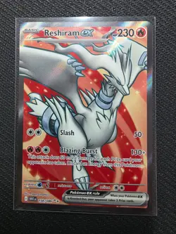 Reshiram EX 158/086 NM – Full Art Ultra Rare – 2025 TCG Pokemon White Flare - Image 1
