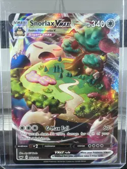 Pokemon TCG Snorlax VMAX Holo Ultra Rare Sword & Shield Base Set 142/202 - Image 1