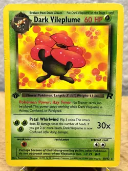 Team Rocket Dark Vileplume 30/82 Rare Pokemon 1st Edition HP/DMG - Image 1