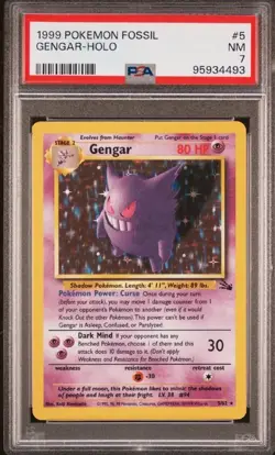 Pokemon TCG Gengar 5/62 Fossil Holo Rare Unlimited PSA 7 80 HP Keiji Kinebuchi - Image 1
