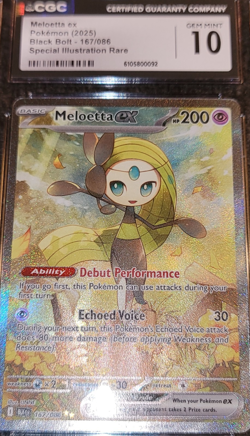 CGC 10 English Black Bolt Meloetta ex 167 SIR Ultra Rare Pokemon - Image 1