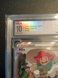 POKEMON Rebel Clash Milo FA #190 Arena Club 10 GEM MINT 💎 Trainer Full Art 2020 - Image 3