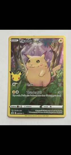 Pokemon TCG Celebrations Pikachu 005/025 Holo Rare Full Art Card English - Image 1