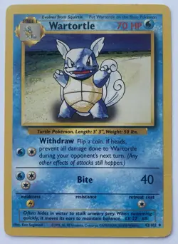 Wartortle - 42/102 - Pokemon Base Set Unlimited Card WOTC Vintage - Image 3