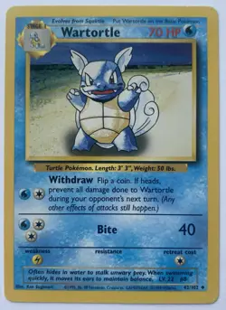 Wartortle - 42/102 - Pokemon Base Set Unlimited Card WOTC Vintage - Image 5