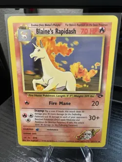 Blaine's Rapidash Gym Challenge Pokemon Card LP - Image 1