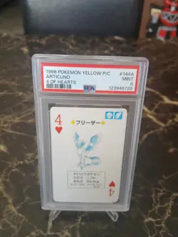 1998 POKEMON Yellow VERSION PLAYING CARDS 4 OF HEARTS #144 ARTICUNO PSA 9 - Image 1