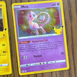 Pokemon Mew Holo Rare Card Celebrations 011/025 English Basic Psyshot HP60 - Image 1
