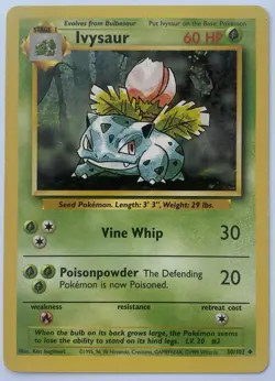 Ivysaur - 30/102 - Pokemon Base Set Unlimited 1999 Card WOTC Vintage - Image 1