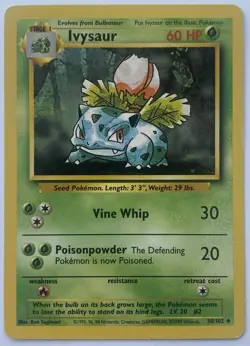 Ivysaur - 30/102 - Pokemon Base Set Unlimited 1999 Card WOTC Vintage - Image 3