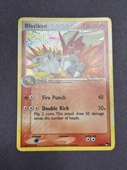 Blaziken 1/17 Holo Rare Ex Era POP Series 1 2004 Pokemon TCG Card - Image 3