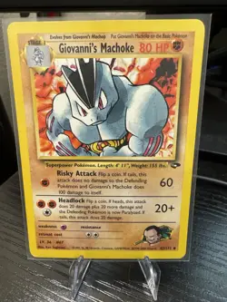 Giovanni's Machoke Gym Challenge Pokemon Card LP - Image 1