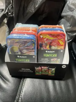 NEW Magic The Gathering TEENAGE MUTANT NINJA TURTLES TMNT Tins SET MTG Lot Of 7 - Image 2