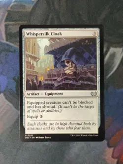 Whispersilk Cloak | 7% Off 2+ | Duskmourn: House of Horror | NM | MTG - Image 1