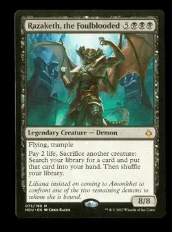 MTG Magic The Gathering 73/199 Razaketh the Foulblooded Hour of Devastation - Image 1