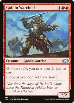 NM Goblin Warchief, MTG, Jumpstart 2022, Magic the Gathering, 548 - Image 1