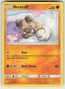 Rockruff Common SM - Cosmic Eclipse 123/236 Pokemon - Image 1