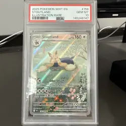 2025 POKEMON WHT EN-WHITE FLARE ILLUSTRATION RARE #156 STOUTLAND PSA 10 - Image 1