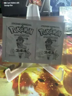 Pokemon Pokedex Raikou & Entei Flash Edition Gold Star Holo Sticker - Image 2