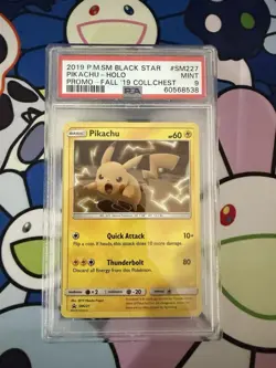 2019 POKEMON SUN & MOON PIKACHU SM227 BLACK STAR PROMO PSA 9 MINT TCG - Image 1
