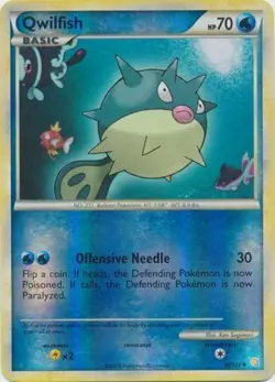 Lightly Played Qwilfish - 50/123 - Uncommon - Reverse Holo Pokemon HeartGold & S - Image 1